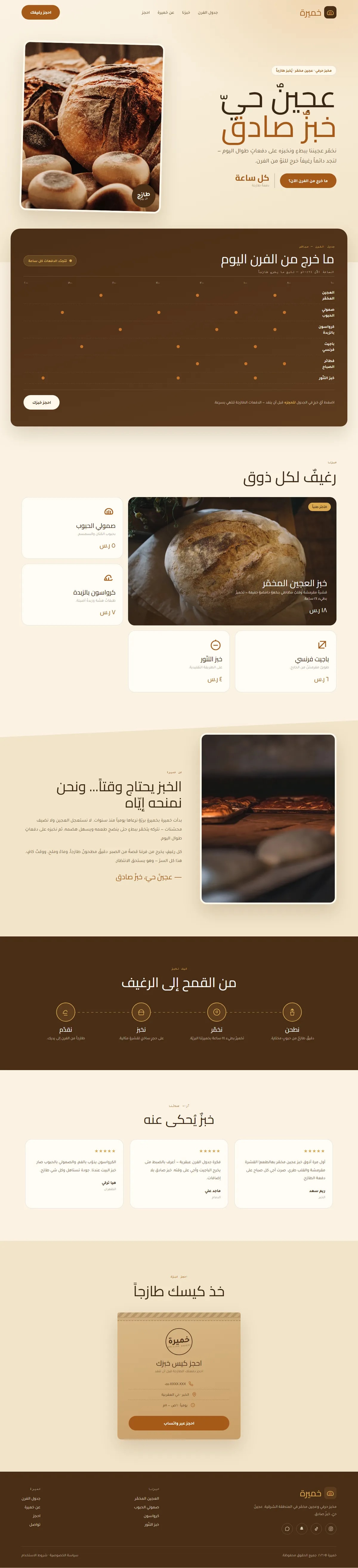 تصميم موقع مخبز حرفي — طعام ومشروبات