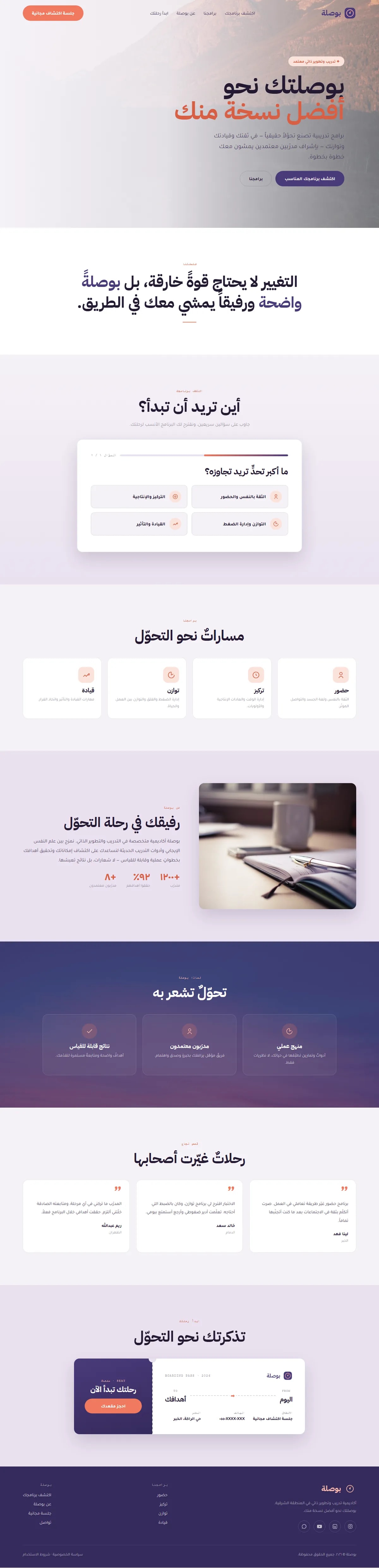 إنشاء موقع كوتشينج وعلامة شخصية — تعليم وتدريب