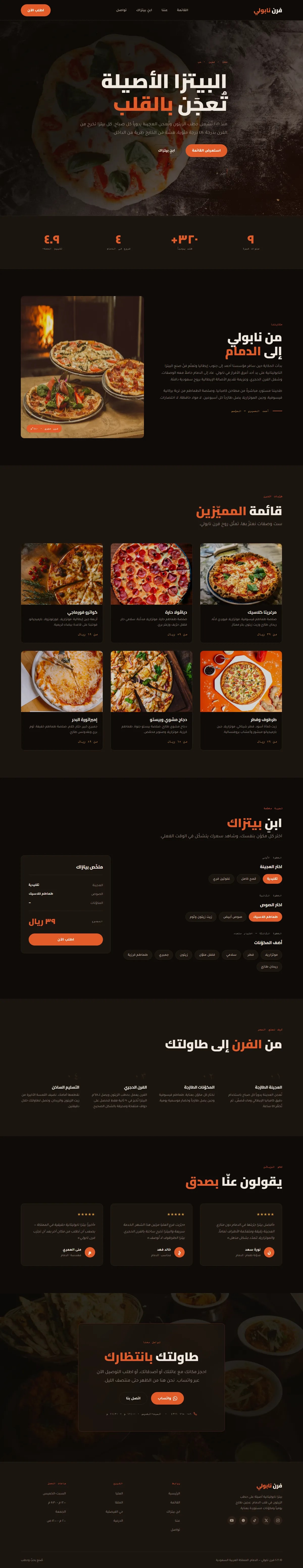 تصميم وتطوير موقع فرن نابولي · بيتزا بالحطب — طعام ومشروبات